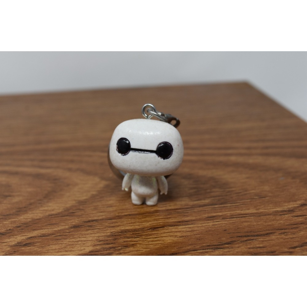 Funko Pocket Pop Baymax Keychain Big Hero 6 Disney White Glitter Key Ring